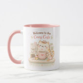 Cozy Cafe Kawaii Cute Kitty Cat Coffee Sweet Pink  Tasse (Links)