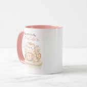 Cozy Cafe Kawaii Cute Kitty Cat Coffee Sweet Pink  Tasse (Vorderseite Links)