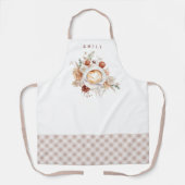 Cozy Cafe Latte Floral with Name Schürze (Vorderseite)