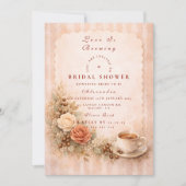 Cozy Cafe Romance Bridal Shower Einladung (Vorderseite)