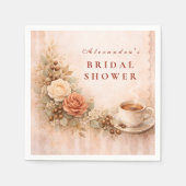 Cozy Cafe Romance Bridal Shower Serviette (Vorderseite)
