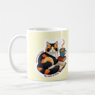 Cozy Calico Cat Personalized Reading Coffee Mug Kaffeetasse