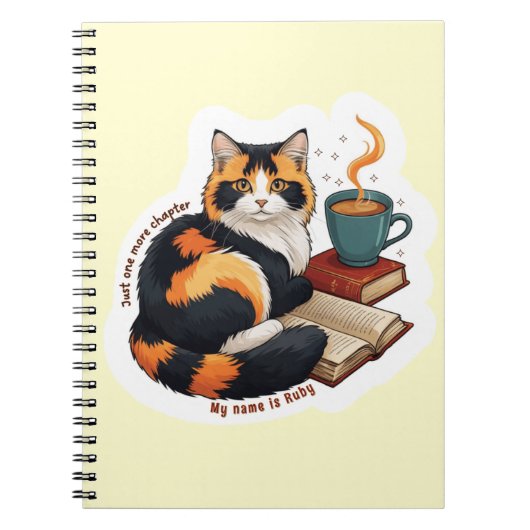 Cozy Calico Cat Personalized Spiral Notebook Notizblock (Vorderseite)