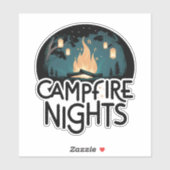 Cozy Campfire Nights Rustic Outdoor Adventure Aufkleber (Blatt)