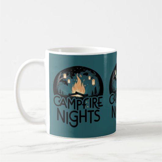 Cozy Campfire Nights Rustic Outdoor Adventure Kaffeetasse (Links)