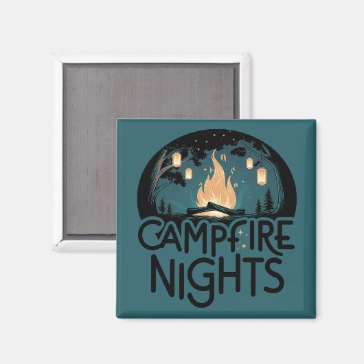 Cozy Campfire Nights Rustic Outdoor Adventure Magnet (Vorderseite/Rückseite)