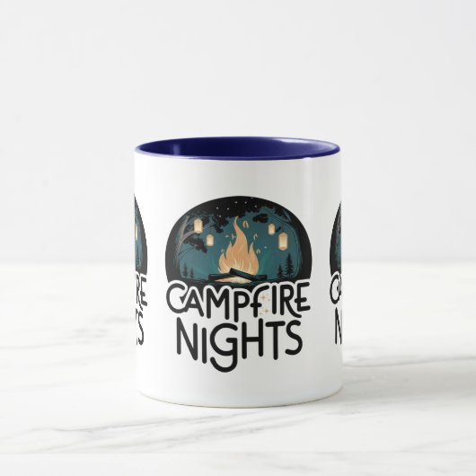 Cozy Campfire Nights Rustic Outdoor Adventure Tasse (Zentrum)