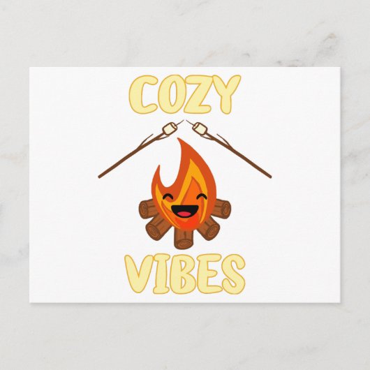 Cozy Campfire Vibes Roasting Marshmallows for Smor Postkarte (Vorderseite)