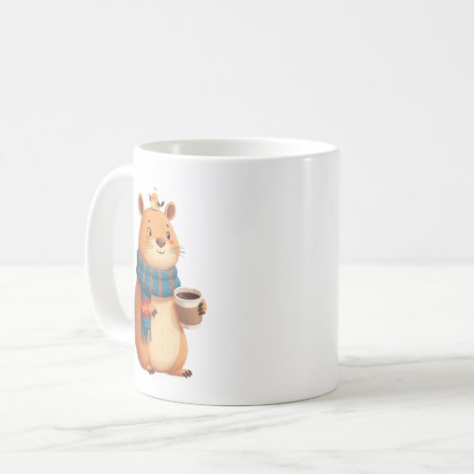 Cozy Capybara Coffee Mug | Cute Whimsical Scarf  Kaffeetasse (Vorderseite Links)