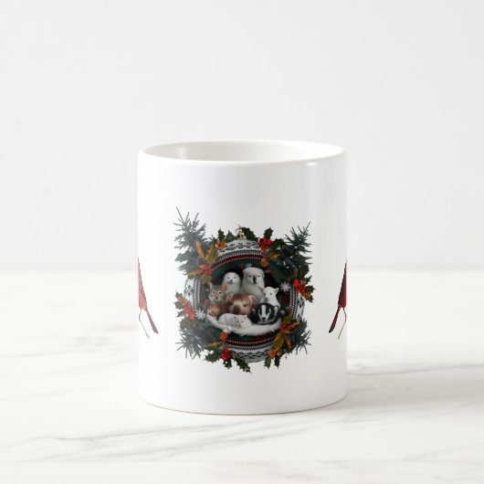 Cozy Cardinal Birds Knit Hat Christmas Tree Kaffeetasse (Mittel)