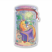 COZY CARTOON DRAGON LESENBUCH INNERHALB EINER JAR AUFKLEBER (Vorderseite)