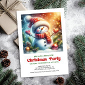 Cozy cartoon snowman invite holiday cheer editable einladung