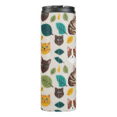 Cozy Cat & Autumn Leaves Seamless Pattern - Whimsi Thermosbecher (Rückseite)