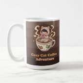 Cozy Cat Coffee Adventure Art Kaffeetasse (Links)