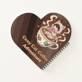 Cozy Cat Coffee Adventure Art Notizblock (Rückseite)