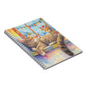 Cozy Cat Nap by the Christmas Window Notizblock (Rechte Seite)