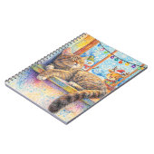 Cozy Cat Nap by the Christmas Window Notizblock (Linke Seite)