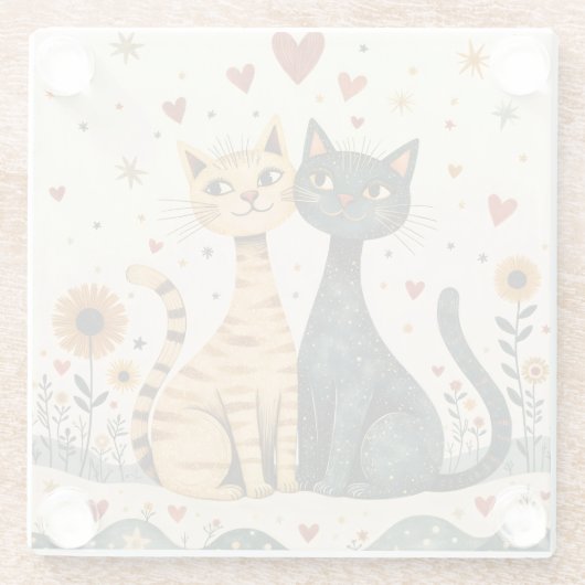 Cozy Cats Glasuntersetzer (Rückseite)