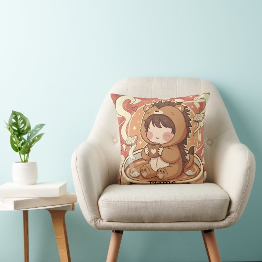 Cozy Chibi Hedgehog Accent Pillow Kissen (Stuhl )