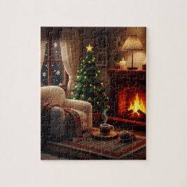 Cozy Christmas atmosphere, in a knitted style Puzzle