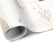 Cozy Christmas: Beige and White Watercolor Bear Geschenkpapier (Rolleneckpunkt)