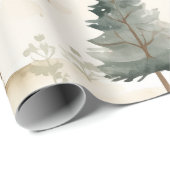Cozy Christmas: Beige and White Watercolor Bear Geschenkpapier (Rolleneckpunkt)