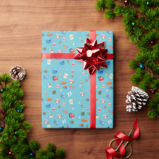 Cozy Christmas Book Gift Wrapping Paper Geschenkpapier