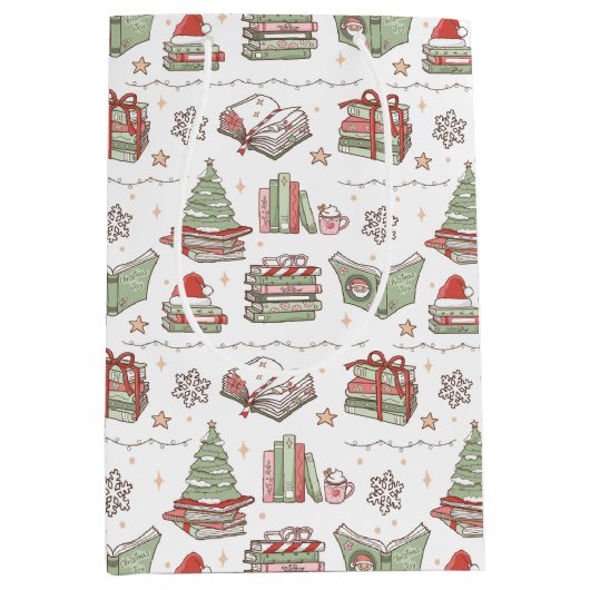 Cozy Christmas Book Lover Mittlere Geschenktüte (Vorderseite)