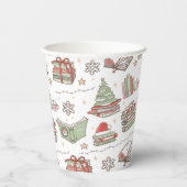 Cozy Christmas Book Lover Pappbecher (Rückseite)