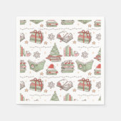 Cozy Christmas Book Lover  Serviette (Vorderseite)