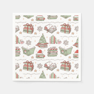Cozy Christmas Book Lover  Serviette