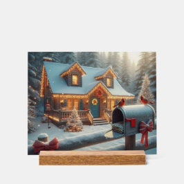 Cozy Christmas Cabin Winter Wonderland Acrylschild