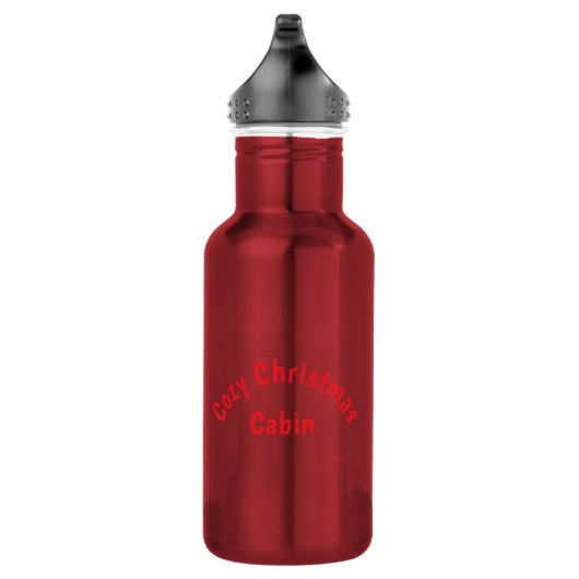 Cozy Christmas Cabin Winter Wonderland Edelstahlflasche (Rechts)