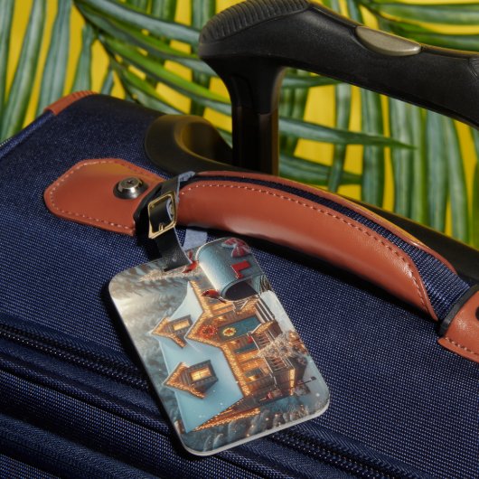 Cozy Christmas Cabin Winter Wonderland Gepäckanhänger (Vorderseite Insitu 1)