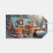 Cozy Christmas Cabin Winter Wonderland Geschenkanhänger (Vorderseite (Horizontal))