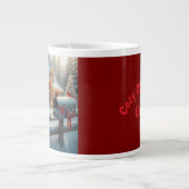 Cozy Christmas Cabin Winter Wonderland Jumbo-Tasse (Vorderseite)