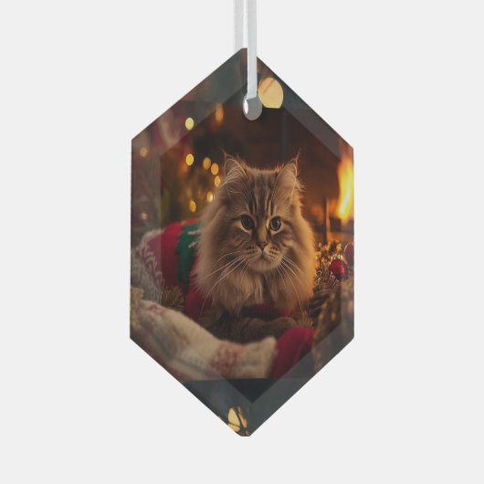Cozy Christmas Cat Ornament  (Vorderseite Rechts)