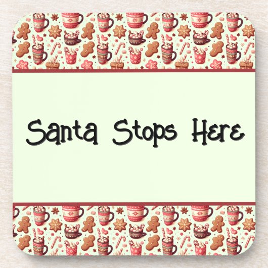 Cozy Christmas Cocoa and Gingerbread Pattern Getränkeuntersetzer (Vorderseite)