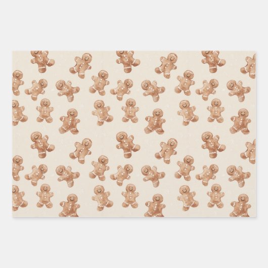 Cozy Christmas Cocoa Plaid Marshmallow Gingerbread Geschenkpapier Set (Vorderseite 3)