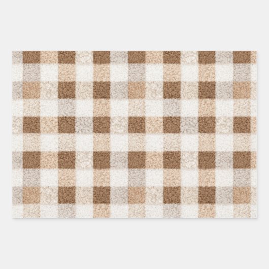 Cozy Christmas Cocoa Plaid Marshmallow Gingerbread Geschenkpapier Set (Vorderseite)