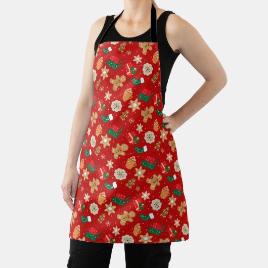 Cozy Christmas Cookies & Hot Cocoa Holiday Pattern Schürze (InSitu)