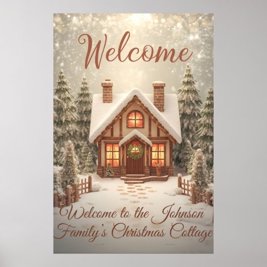 Cozy Christmas Cottage Welcome Poster (Vorne)