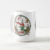 Cozy Christmas Crew – Cute Polar Bear & Gingerbrea Kaffeetasse (Vorderseite Links)