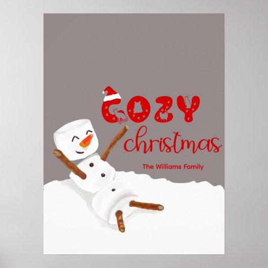 Cozy Christmas Cute Snowman Poster (Vorne)