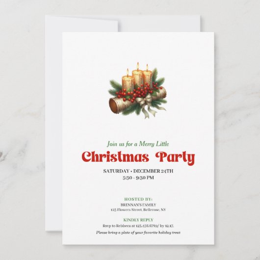 Cozy Christmas Decoration Invite Custom Name Einladung (Vorderseite)