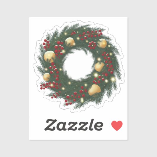 Cozy Christmas Deer with Ornamen Cut Vinyl Sticker (Blatt)