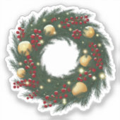 Cozy Christmas Deer with Ornamen Cut Vinyl Sticker (Vorderseite)