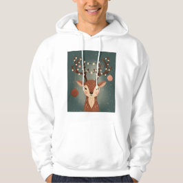 Cozy Christmas Deer with Ornaments and Lights Hoodie