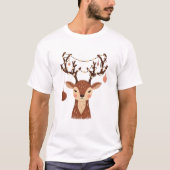 Cozy Christmas Deer with Ornaments and Lights T-Shirt (Vorderseite)