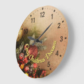 Cozy Christmas Dreams Wall Clock | Holiday Wall  Große Wanduhr (Winkel)